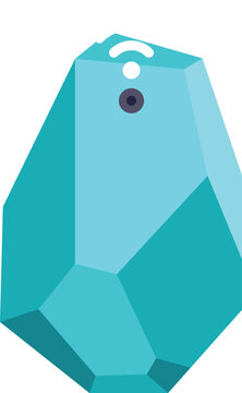 Teal polygon bluetooth beacon communicating wireless signal for location tracking