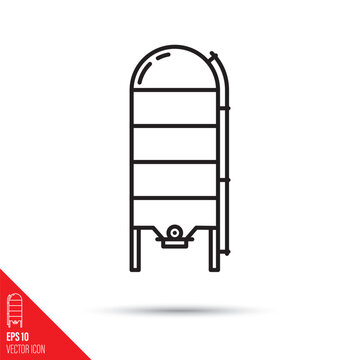 Silo vector  line icon. Animal feed and agriculture symbol.
