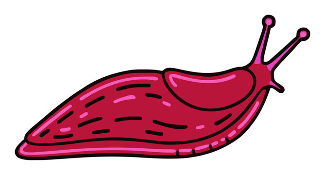 Minimalist Line-Art Slug with Neon Accents Icon. Generative AI