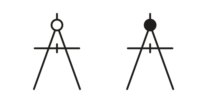 Drafting compass icon graphic vectors for website design