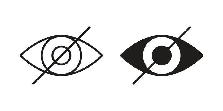 Eye crossed icon graphic vectors for website design