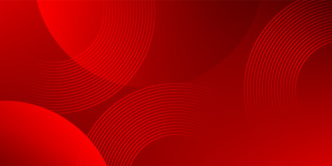 Obraz premium Abstract Red Luxury Background with Elegant Circular Lines and Soft Gradient Curves, Vector Illustration for Modern Technology Branding, Premium Header and Dynamic Corporate Design. eps 10
