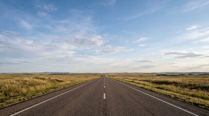 Fototapeta premium Road Perspective with Large Copy Space Sky