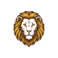 Obraz premium Stylized lion head illustration with a powerful expression