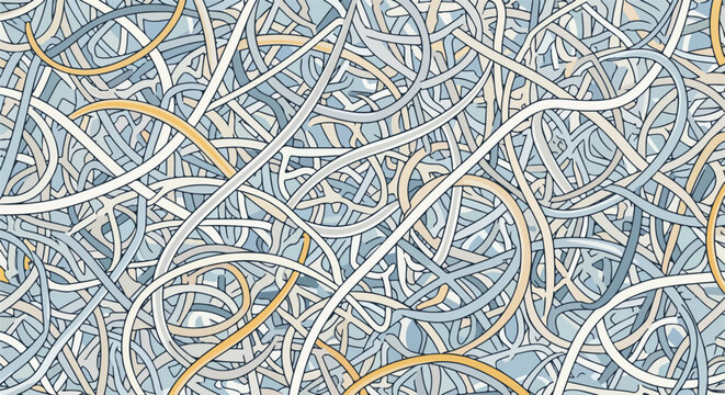 tangled elastic cords close-up texture blue gray ribbons