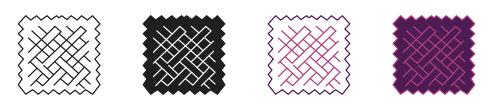 Texture fabric icon set. Vector illustration on white background.