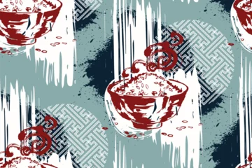 rise abstract seamless pattern design brush strokes japanese chinese vector ink traditional asian design isolated © CharlieNati