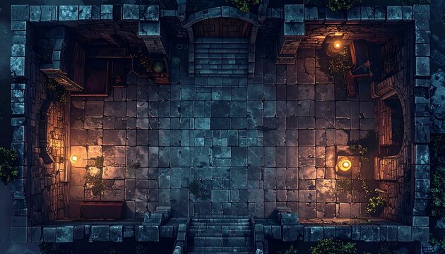 Dungeon Map with Top View.