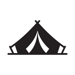 Simple black silhouette illustration of a traditional teepee or conical tent © ABDULLA