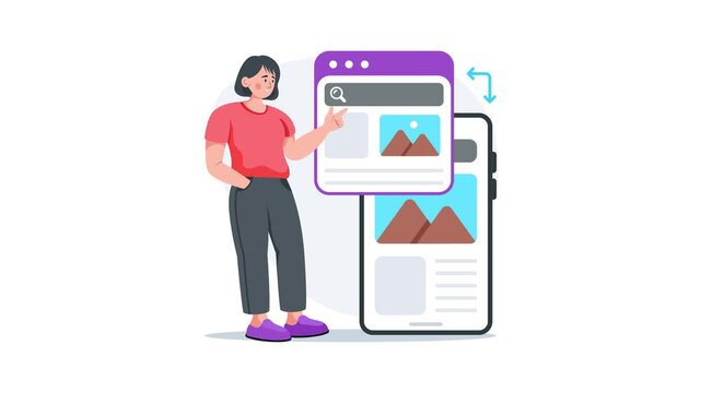 Grab this amazing flat animated illustration showing responsive web design across multiple devices