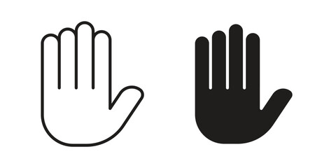Obraz premium Raised hand icon graphic vectors for website design