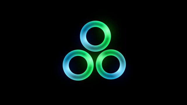 Futuristic neon torus vortex with cosmic energy and deep space visual effects on a black screen, glowing gradients, abstract motion, vibrant colors, and immersive sci-fi design elements, 4K animation