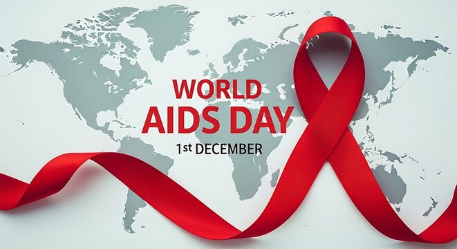 World aids day awareness a red ribbon symbolizing global solidarity and remembrance