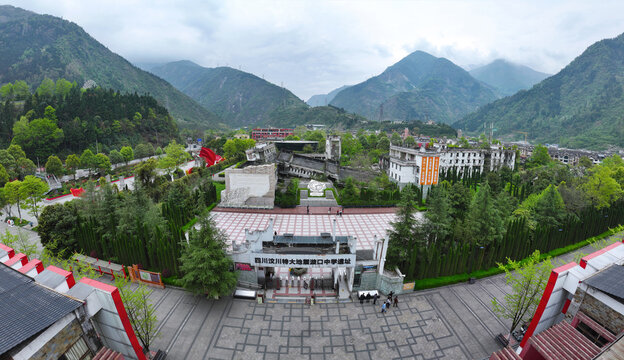 Aerial photography of Wenchuan Special Tourist Area in Yingxiu Town, Aba Autonomous Prefecture, Sichuan Province