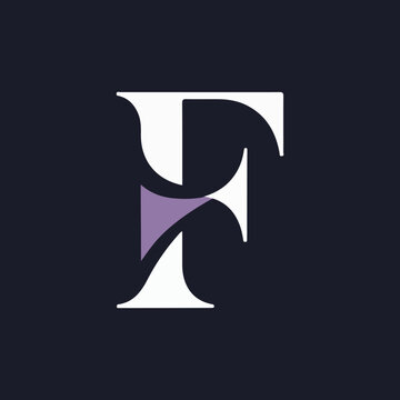 Luxury Letter F Monogram Logo Elegant Serif Minimalist Vector