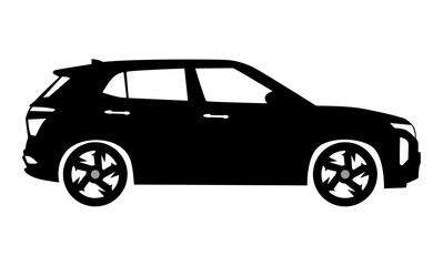 Fototapeta premium Black moving car icon isolated on white background. Suitable for all businesses.