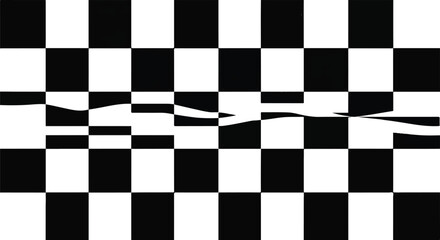 Obraz premium abstract checkerboard pattern with a wavy distortion across background