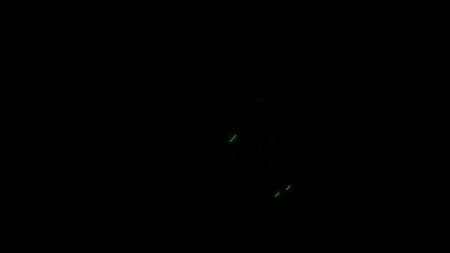 Neon green gastric ulcer animation showing digestive system damage and stomach disease