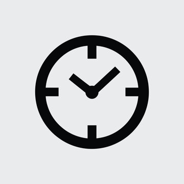 Simple black clock icon showing approximately ten past two o clock