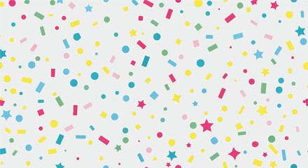 Obraz premium colorful confetti background with stars and circles