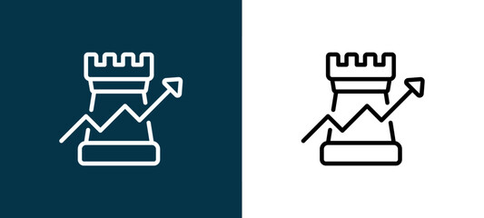 Two-color chess piece outline icon pair in black and white, editable stroke vector illustration for web, mobile apps, UI design, branding, and print from Trading © Maximilian