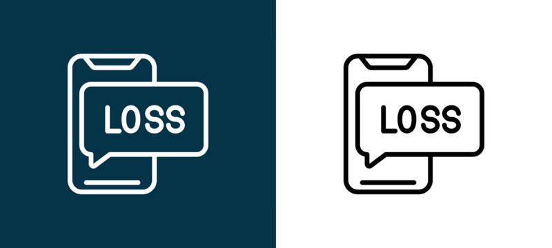 Two-color notification outline icon pair in black and white, editable stroke vector illustration for web, mobile apps, UI design, branding, and print from Trading