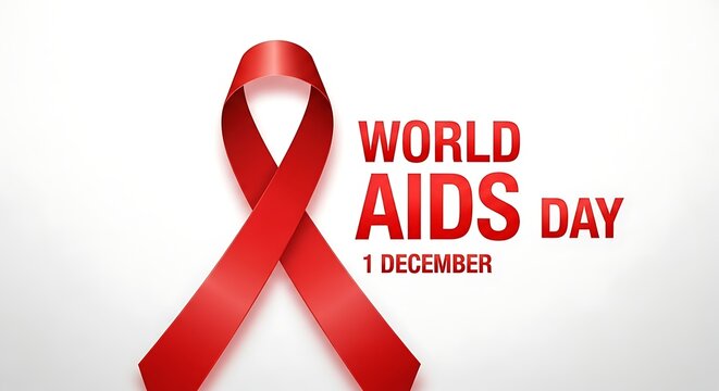 World aids day awareness a red ribbon symbolizing support and remembrance