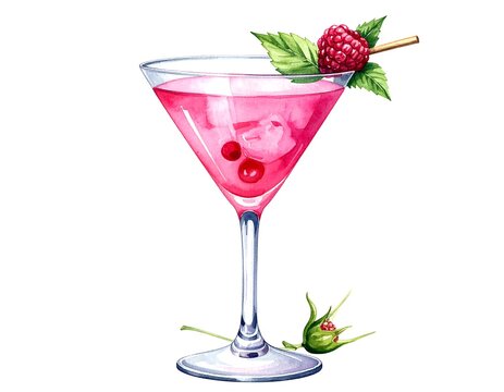 Pink Cocktail Drink.