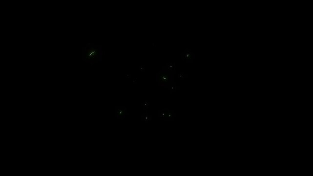 Neon kidneys anatomy animation green glowing medical loop background