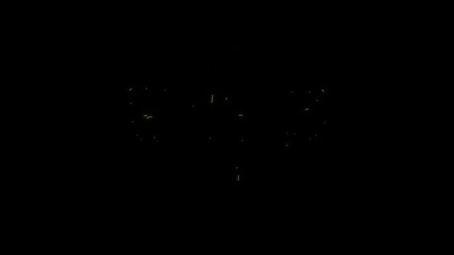 Neon kidneys with ureters yellow glowing anatomy medical loop background