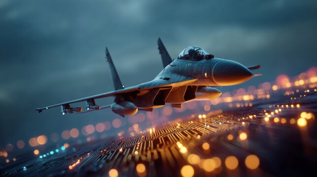 Epic aerial standoff: a dance of jets and missiles over global tensions. Technology future. Skies of rivalry: subtle tones in a fierce air conflict over the horizon. Ai integration.