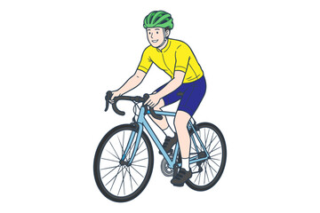 Fototapeta premium Man riding a bicycle: Business person's holiday