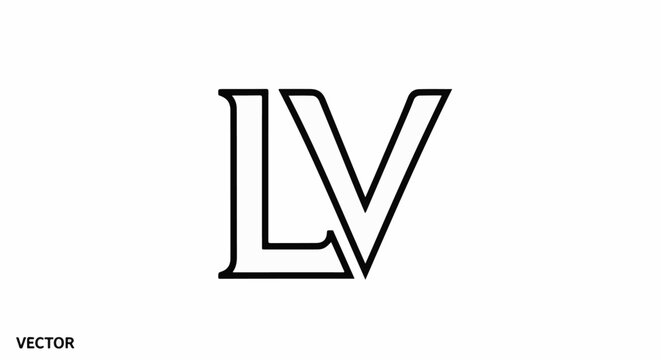 Stylized black and white outline of the letters L and V forming a logo