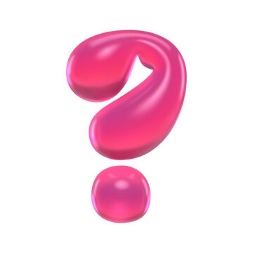 Glossy pink 3D marmalade jelly question mark