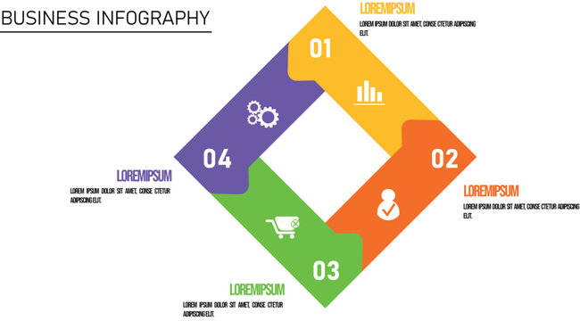 Flat design of business infography design