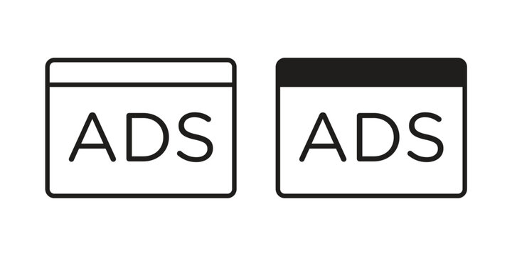 Ads icon for graphic and web projects