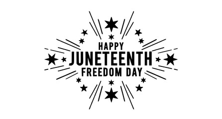 Juneteenth freedom day celebration graphic with stars and rays © Kapilbiswas
