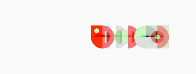 Fototapeta premium Abstract graphic design features overlapping red circles, creating modern visual elements. Minimalist style, clean lines, simple shapes.