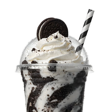 thick dark black and white oreo cookie milkshake