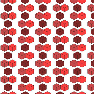 Red cube pattern: A repetitive pattern of red cubes create a geometric arrangement, adding a visual rhythm to the composition.