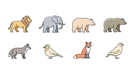 Obraz premium A collection of various wild animals.