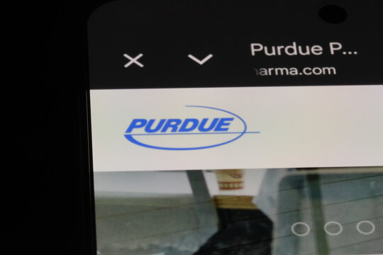 Shanghai,China-April 14th 2026: Purdue Pharma company brand logo on website
