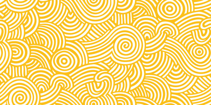 Abstract yellow waves and swirls create a repeating pattern background