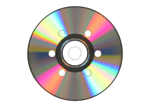 A colorful cd with a white center isolated on transparent background