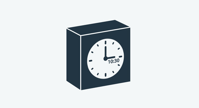 Flat minimalist illustration of blockchain timestamp concept b