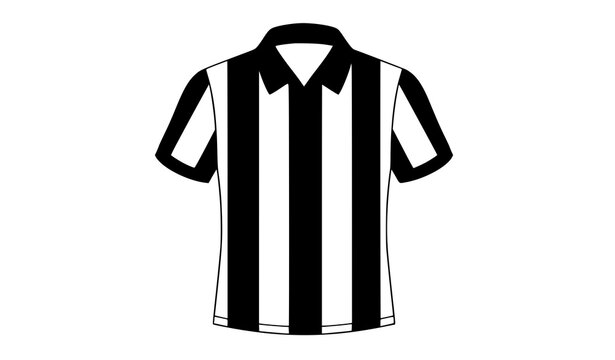 Striped referee jersey vector sports uniform black white shirt design