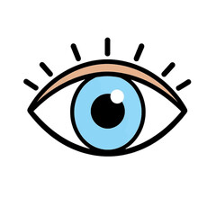 Obraz premium Eye Icon with Light Rays Glowing Outline