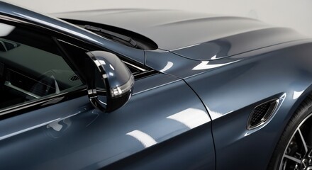 Fototapeta premium Sleek and Modern Automotive Design A Detailed CloseUp of a Luxury Cars Exterior.