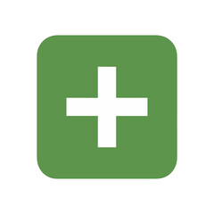 Fototapeta premium Green Plus Sign Medical Icon with Rounded Square Background