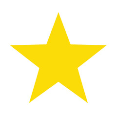Obraz premium Yellow Five-Pointed Star Flat Icon with Solid Fill